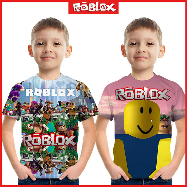 New Roblox Summer Round Neck Short Sleeve Anime Cartoon Children T Shirt  Casual Three Dimensional Print Large Children Christmas - AliExpress